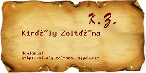 Király Zoltána névjegykártya